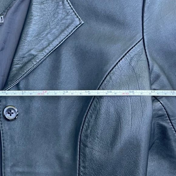 Black Genuine Leather Jacket - Picture 2 of 5